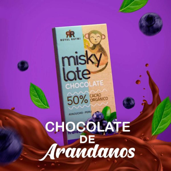 MISKYLATE CON ARANDANOS 50% CACAO